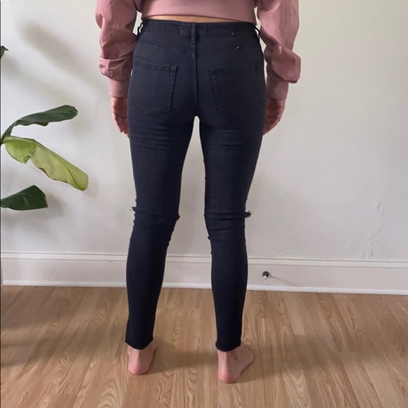 Garage skinny jeans with rips in washed black - Picture 2 of 5